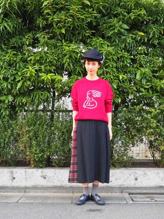 Kazumi使用「conges payes ADIEU TRISTESSE（塩川いづみさんインターシャニット）」的時尚穿搭