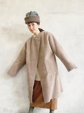 「Johnbull Private labo（ジョンブルプライベートラボ）のアイテム（ジャケット/アウター）」を使った、Kazumiさん（レディース・165cm）の冬コーディネート