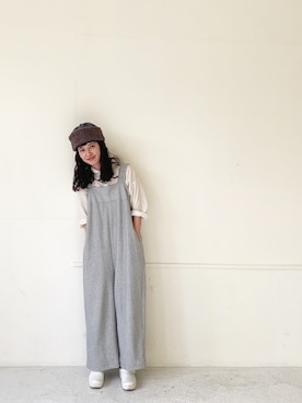 「prit（プリット）のアイテム（オールインワン・サロペット）」を使った、Kazumiさん（レディース・165cm）の冬コーディネート