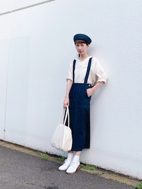 「Steven Alan（スティーブンアラン）のアイテム（ハンチング/ベレー帽）」を使った、Kazumiさん（レディース・165cm）の春コーディネート
