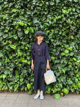 「Steven Alan（スティーブンアラン）のアイテム（ハンチング/ベレー帽）」を使った、Kazumiさん（レディース・165cm）の春コーディネート