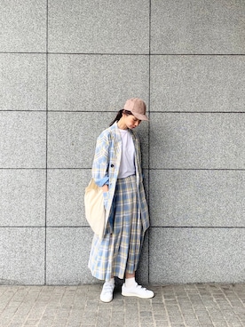 「H&M（エイチ・アンド・エム）のアイテム（キャップ）」を使った、Kazumiさん（レディース・165cm）の春コーディネート