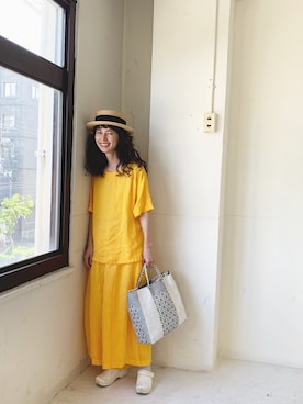 「prit（プリット）のアイテム」を使った、Kazumiさん（レディース・165cm）の夏コーディネート
