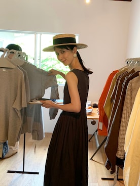 「YAECA（ヤエカ）のアイテム（ワンピース/ドレス）」を使った、Kazumiさん（レディース・165cm）の夏コーディネート