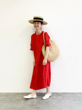 「TATRAS CONCEPT STORE（タトラスコンセプトストア）のアイテム（バッグ）」を使った、Kazumiさん（レディース・165cm）の夏コーディネート
