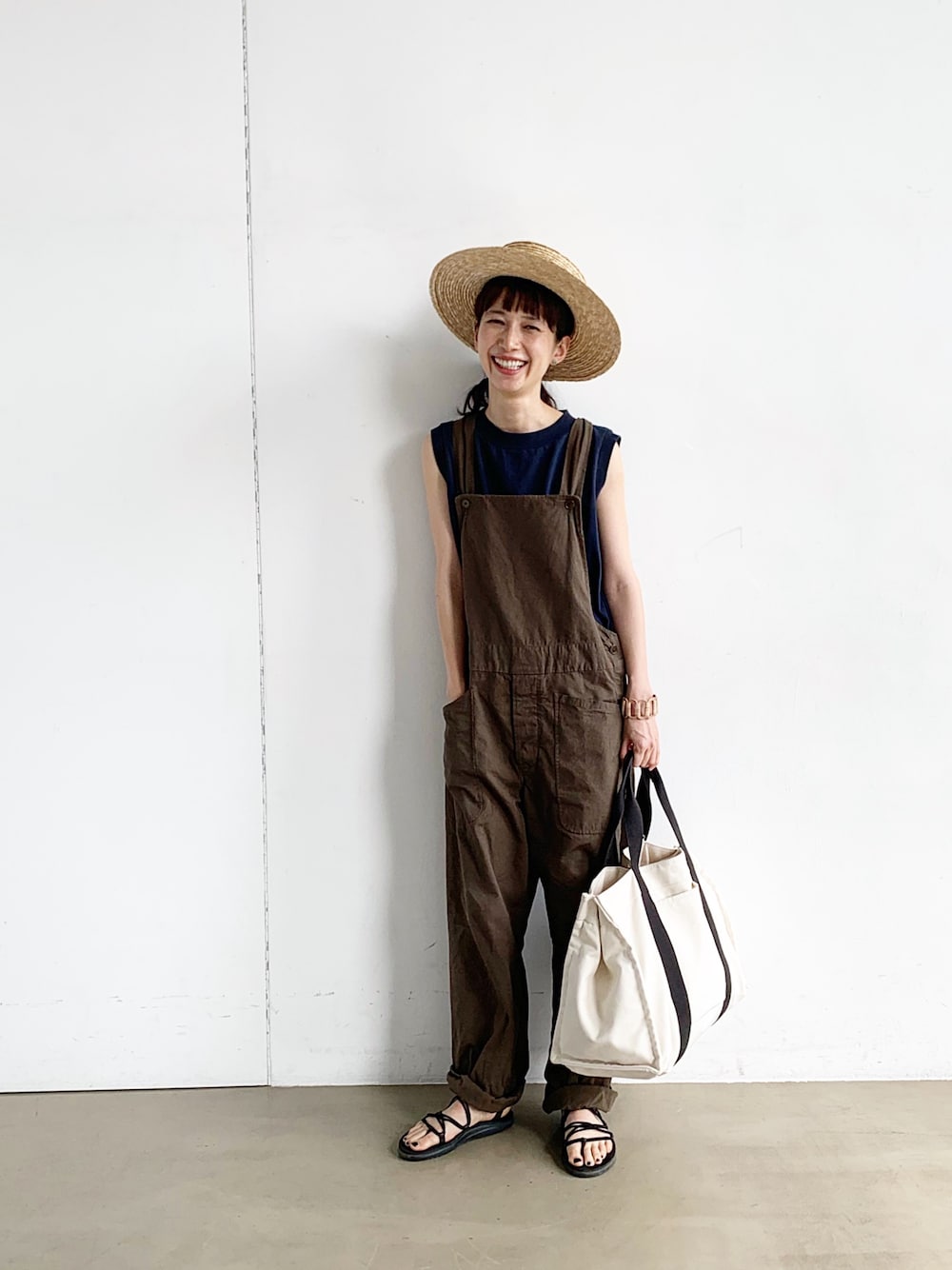 YAECA オーバーオール YAECA (ヤエカ) WRITE OVER ALL kusaki d.navy / ライト