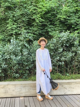 「NE QUITTEZ PAS!（ヌキテパ）のアイテム」を使った、Kazumiさん（レディース・165cm）の夏コーディネート