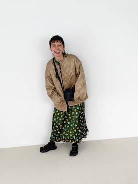 「Johnbull Private labo（ジョンブルプライベートラボ）のアイテム（ジャケット/アウター）」を使った、Kazumiさん（レディース・165cm）の秋コーディネート