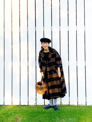 Kazumi使用「サニークラウズ（SUNNY CLOUDS kazumiのブロックチェックコート〈レディース〉）」的時尚穿搭