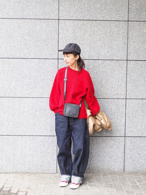 Kazumi使用「Sunny clouds（サニークラウズ　ｋａｚｕｍｉのまっ赤なセーター〈レディース〉）」的時尚穿搭