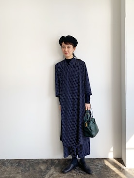 「BEAMS BOY（ビームスボーイ）のアイテム（ハンチング/ベレー帽）」を使った、Kazumiさん（レディース・165cm）の冬コーディネート