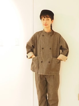「studio CLIP（スタディオクリップ）のアイテム（帽子）」を使った、Kazumiさん（レディース・165cm）の冬コーディネート