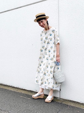 「a koloni（コロニー）のアイテム」を使った、Kazumiさん（レディース・165cm）の夏コーディネート