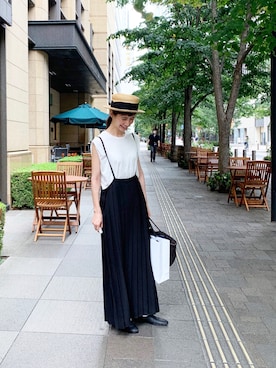 「Curensology（カレンソロジー）のアイテム（サロペット/オーバーオール）」を使った、Kazumiさん（レディース・165cm）の夏コーディネート