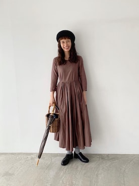 「studio CLIP（スタディオクリップ）のアイテム（帽子）」を使った、Kazumiさん（レディース・165cm）の秋コーディネート