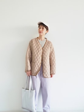 「studio CLIP（スタディオクリップ）のアイテム（帽子）」を使った、Kazumiさん（レディース・165cm）の冬コーディネート