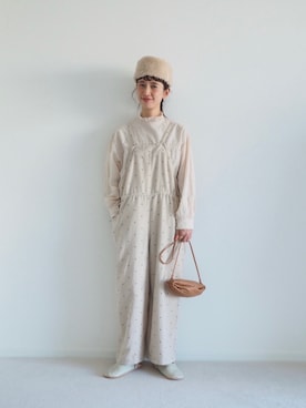 「Samansa Mos2（サマンサ モスモス）のアイテム（オールインワン・サロペット）」を使った、Kazumiさん（レディース・165cm）の春コーディネート