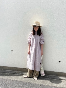 「studio CLIP（スタディオクリップ）のアイテム（帽子）」を使った、Kazumiさん（レディース・165cm）の春コーディネート