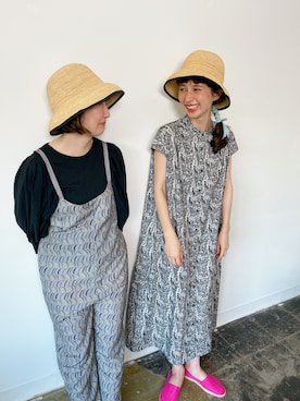 「studio CLIP（スタディオクリップ）のアイテム（帽子）」を使った、Kazumiさん（レディース・165cm）の夏コーディネート
