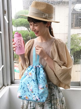「studio CLIP（スタディオクリップ）のアイテム（帽子）」を使った、Kazumiさん（レディース・165cm）の夏コーディネート