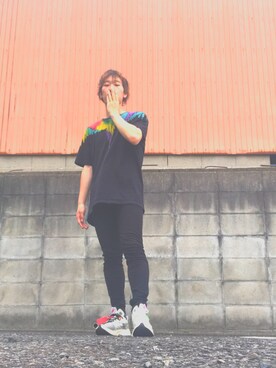 「UNIQLO（ユニクロ）のWOMEN レギンスパンツ（その他パンツ、ホワイト系）」を使った、虎の子🐯さん（メンズ・170cm）の秋コーディネート