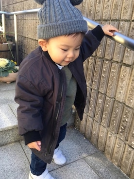 「シャツイン」｜「アイテム（その他）」を使った、KOU-kunさん（キッズ・70cm）の冬コーディネート