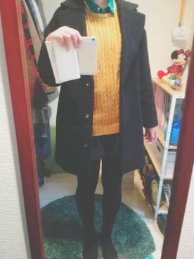 「ローリーズファーム(LOWRYS FARM)」｜「アイテム（チェスターコート）」を使った、ありさん（レディース・169cm）の冬コーディネート