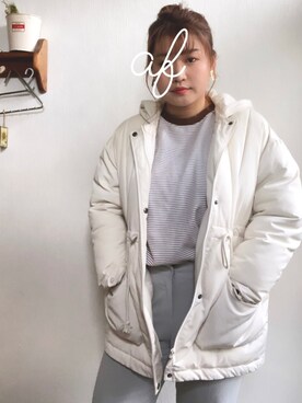 「JEANASIS（ジーナシス）のアイテム（マウンテンパーカー）」を使った、ayanonさん（レディース・164cm）の冬コーディネート