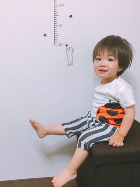 「RAGMART（ラグマート）のアイテム（パンツ）」を使った、こうたろうさん（キッズ・61cm）の夏コーディネート