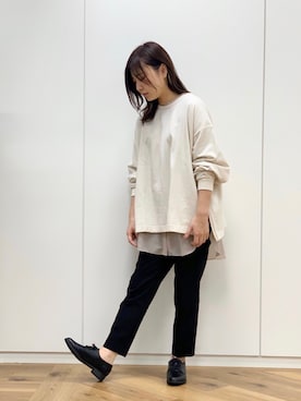 「GLOBAL WORK（グローバルワーク）のアイテム（ドレスシューズ）」を使った、リンさん（レディース・160cm）の冬コーディネート