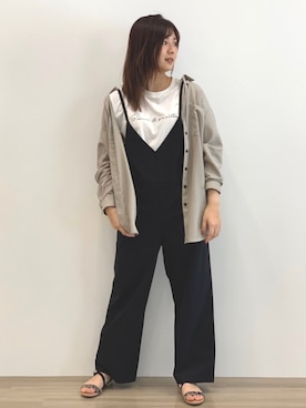 「アイテム（サロペット/オーバーオール）」を使った、リンさん（レディース・160cm・20代）の春コーディネート