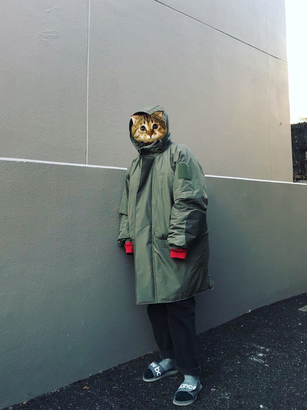 「MONKEY TIMEのアイテム（ダウンジャケット/コート、グリーン系）」を使った、wang さん（メンズ・175cm）の冬コーディネートの1枚目の写真