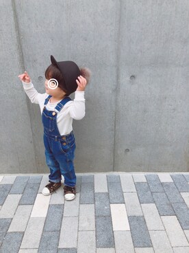 「ワッフル」｜「アイテム（サロペット/オーバーオール）」を使った、keee◡̈♥︎さん（キッズ・80cm）の秋コーディネート