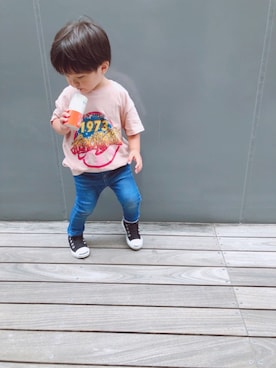 「ロック」｜keee◡̈♥︎さん（キッズ・74cm）の夏コーディネート