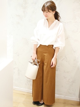 「SLOBE IENA（スローブイエナ）のアイテム（その他シューズ）」を使った、MIYAさん（レディース・158cm）の夏コーディネート