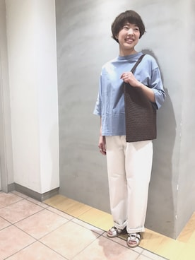 「CHAMULA（チャムラ）のアイテム」を使った、マツヤマさん（レディース・161cm）の春コーディネート