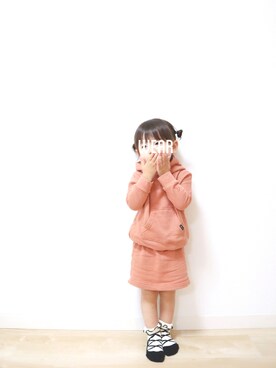「quoti use fith（クゥオティ　ユース　フィス）のアイテム（ワンピース/ドレス）」を使った、𝚎𝚖𝚖𝚊♡さん（キッズ・90cm）の秋コーディネート