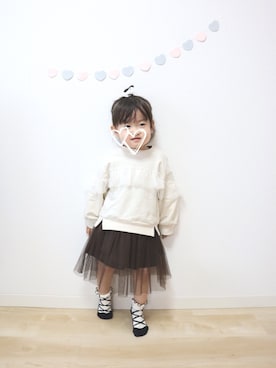 「quoti use fith（クゥオティ　ユース　フィス）のアイテム（ワンピース/ドレス）」を使った、𝚎𝚖𝚖𝚊♡さん（キッズ・90cm）の冬コーディネート
