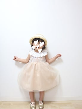「petit main（プティマイン）のアイテム（バレエシューズ）」を使った、𝚎𝚖𝚖𝚊♡さん（キッズ・90cm）の春コーディネート