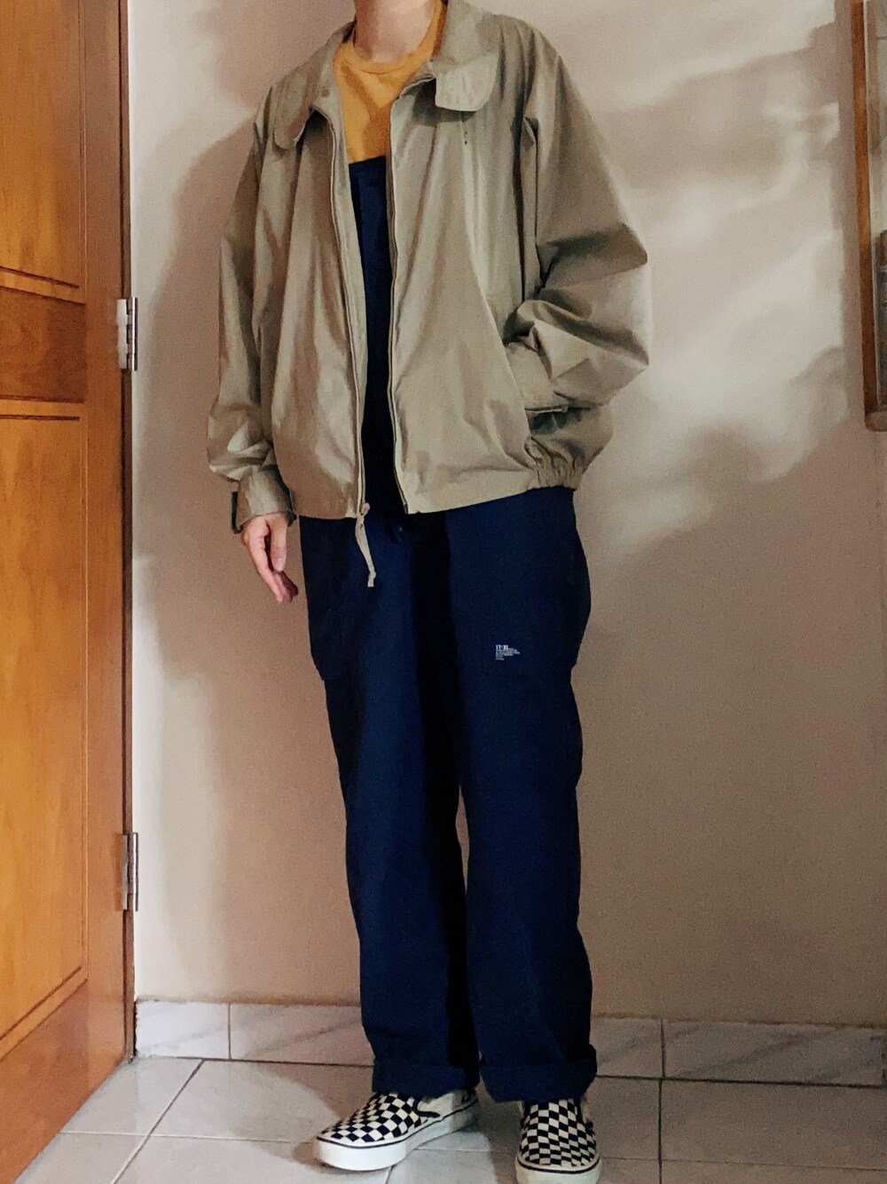 「VINTAGE、vintagestyle、Polo Ralph Lauren、VANS、primark」｜「PRIMARKのアイテム（Tシャツ/カットソー、オレンジ系）」を使った、oeufsssssさん（レディース・168cm）の春コーディネートの1枚目の写真