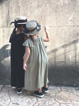 「SM2（エスエムツー）のアイテム（帽子）」を使った、mariko さん（キッズ・100cm）の夏コーディネート