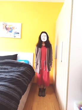 「H&M（エイチ・アンド・エム）のアイテム（ニット/セーター、ブラウン系）」を使った、baoxiaodiさん（レディース・162cm）の春コーディネート