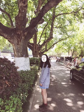 「UNIQLO（ユニクロ）のアイテム（スウェット、グレー系）」を使った、baoxiaodiさん（レディース・162cm）の春コーディネート