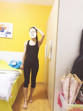 「NIKE（ナイキ）のアイテム（タンクトップ、ブラック系）」を使った、baoxiaodiさん（レディース・162cm）の春コーディネート