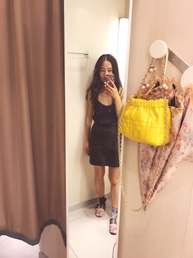 「H&M（エイチ・アンド・エム）のアイテム（キャミソール、ブルー系）」を使った、baoxiaodiさん（レディース・162cm）の春コーディネート