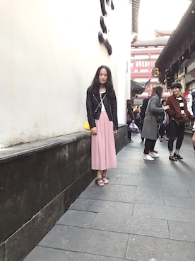 「ZARA（ザラ）のアイテム（テーラードジャケット、ブラック系）」を使った、baoxiaodiさん（レディース・162cm）の冬コーディネート