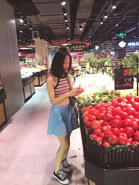 「ZARA（ザラ）のアイテム（キャミソール、その他）」を使った、baoxiaodiさん（レディース・162cm）の夏コーディネート