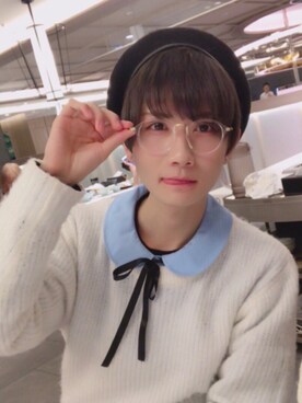 Sekikiさんの「コンビネーションフレームメガネ　眼鏡 伊達眼鏡 だてメガネボストンメガネ」を使ったコーディネート