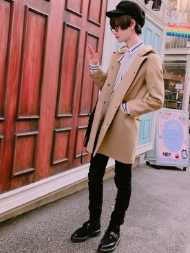 「SALON adam et rope'（サロン アダム エ ロペ）のアイテム（その他アウター）」を使った、Sekikiさん（メンズ・175cm）の冬コーディネート
