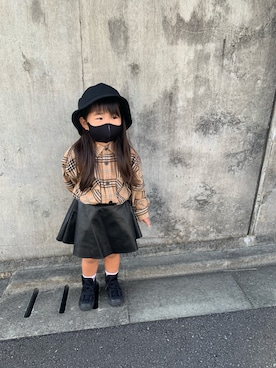 「H&M（エイチ・アンド・エム）のアイテム（スカート）」を使った、shiitasuさん（キッズ・110cm）の秋コーディネート